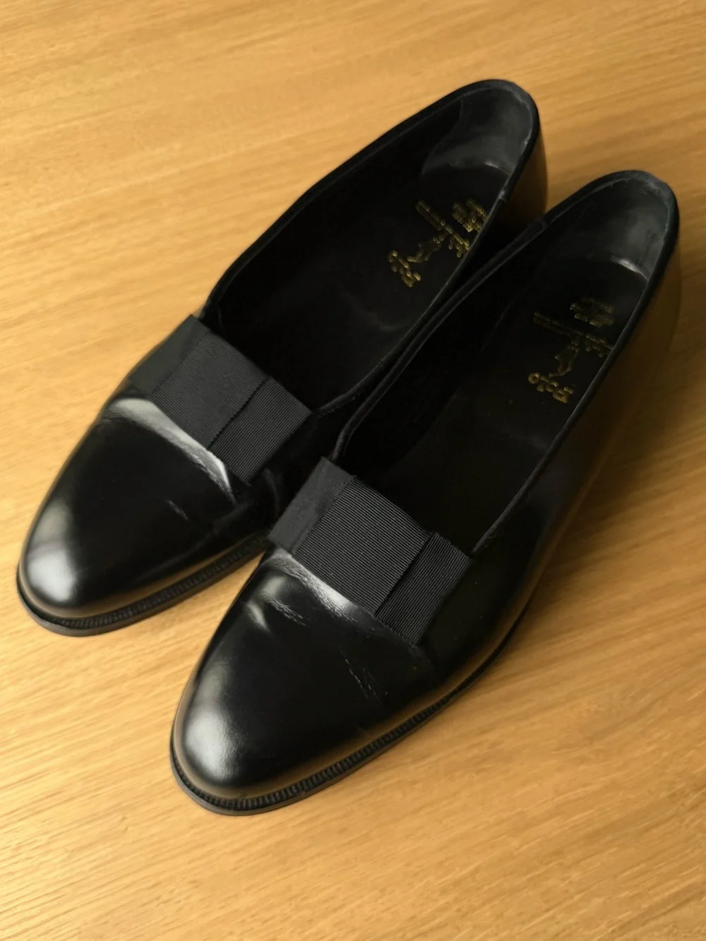 Rare Polo Ralph Lauren Benchmade England Tuxedo Pumps Black Leather 9.5 D